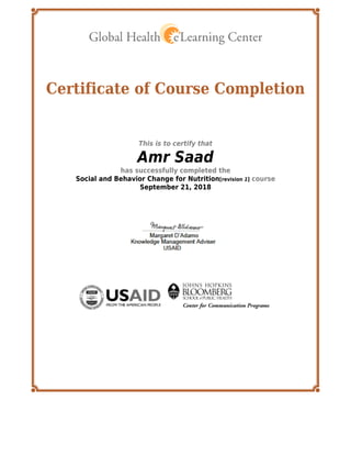 Social Behavior Change Training.pdf Social and Behavior Change for Nutrition (SBC) | PDF
