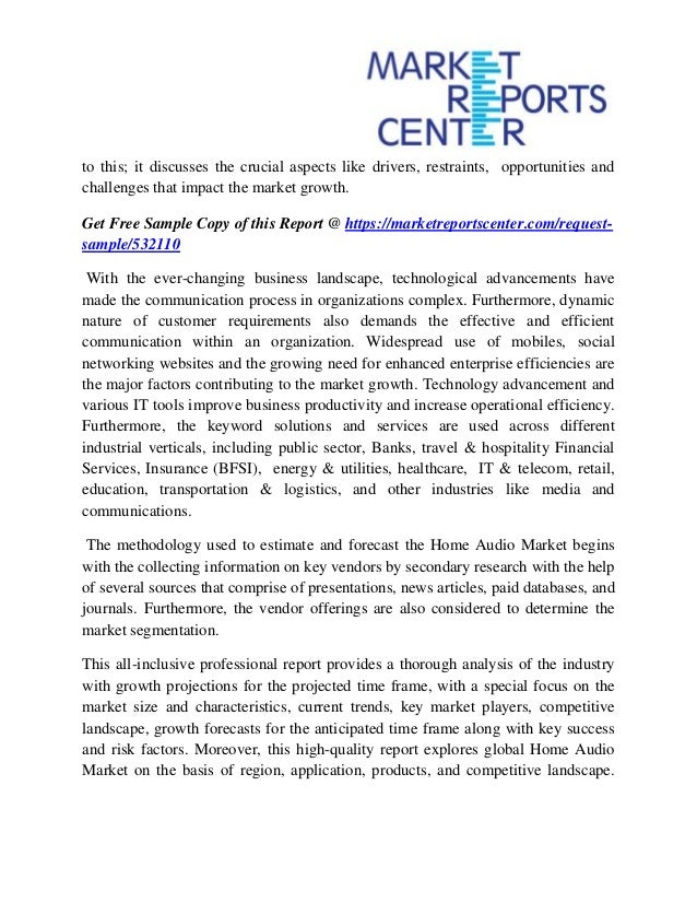 Home Audio Market Global Industry Analysis, Size, Share, Growth and