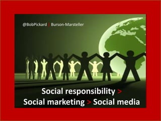 @BobPickard | Burson-Marsteller




     Social responsibility >
Social marketing > Social media
 