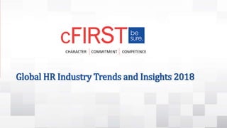 CHARACTER COMMITMENT COMPETENCE
Global HR Industry Trends and Insights 2018
 
