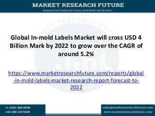 Global In-mold Labels Market will cross USD 4
Billion Mark by 2022 to grow over the CAGR of
around 5.2%
https://www.marketresearchfuture.com/reports/global
-in-mold-labels-market-research-report-forecast-to-
2022
 