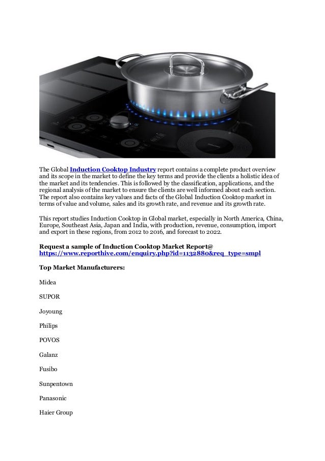 Global Induction Cooktop Market 2017 Research In Depth Analysis Key