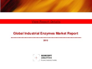 Global Industrial Enzymes Market Report
------------------------------------------------------------------
2013
View Report Details
 