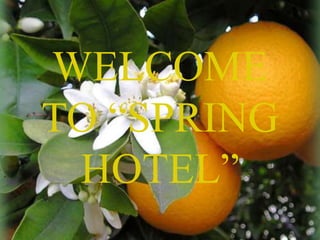 WELCOME
TO “SPRING
HOTEL”
 