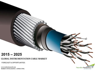 MARKET INTELLIGENCE . CONSULTING
www.techsciresearch.com
2015 – 2025
GLOBAL INSTRUMENTATION CABLE MARKET
FORECAST & OPPORTUNITIES
 