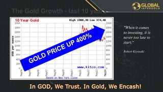 The Gold Growth - last 10 years
"When it comes
to investing, it is
never too late to
start."
Robert Kiyosaki
 