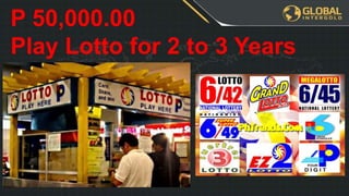 P 50,000.00
Play Lotto for 2 to 3 Years
 