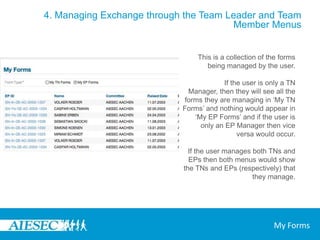 4. Managing Exchange through the Team Leader and Team Member MenusIn the ‘Supply and Demand’ section, they will be able to do the following:-Search for the Demand (TN) or Supply (EP) Ranking and view the ranking of all backgrounds, (not just the top 10!) to view the possibility of getting the best match for the TNs and EPs being raised.Supply and Demand Management