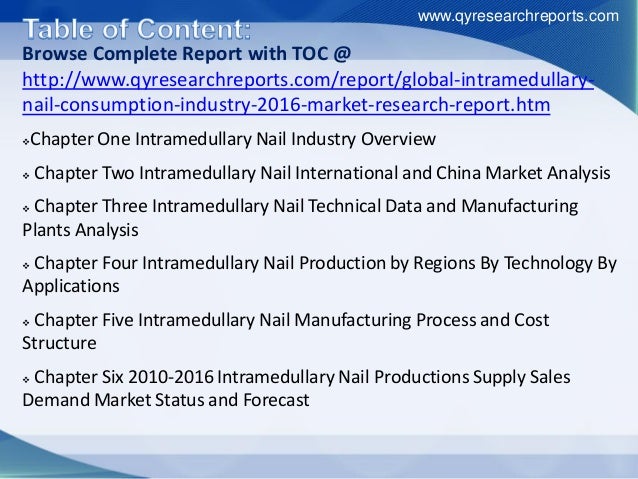 Global intramedullary nail industry 2016 market size, share, growth,