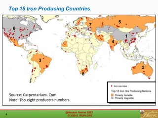 Top 15 Iron Producing Countries
@Hassan Harraz 2023
GLOBAL IRON ORE
6
 