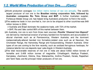 1.2. World Mine Production of Iron Ore……(Cont.)
 