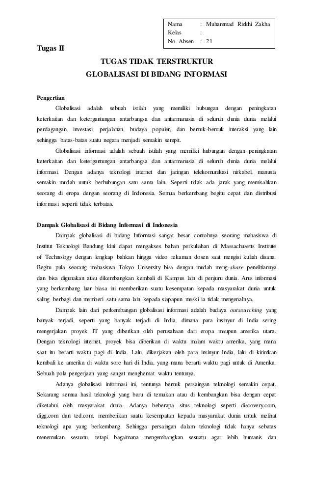Sebutkan Dampak Positif Dan Negatif Dari Globalisasi ...