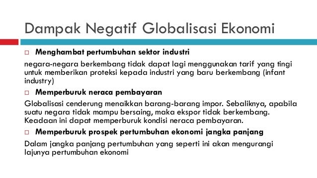 kesan globalisasi terhadap ekonomi