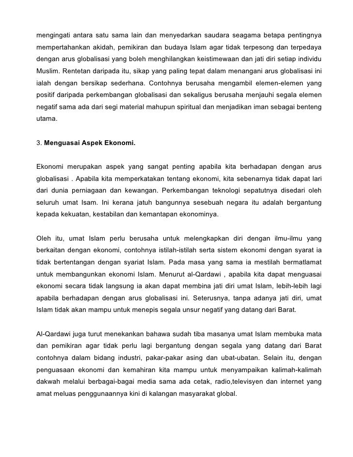 Globalisasi Menurut Islam Dr1 Yusof Al Qardawi