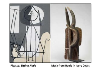 Picasso, Sitting Nude, 19   Mask from Baule in Ivory Coast
 