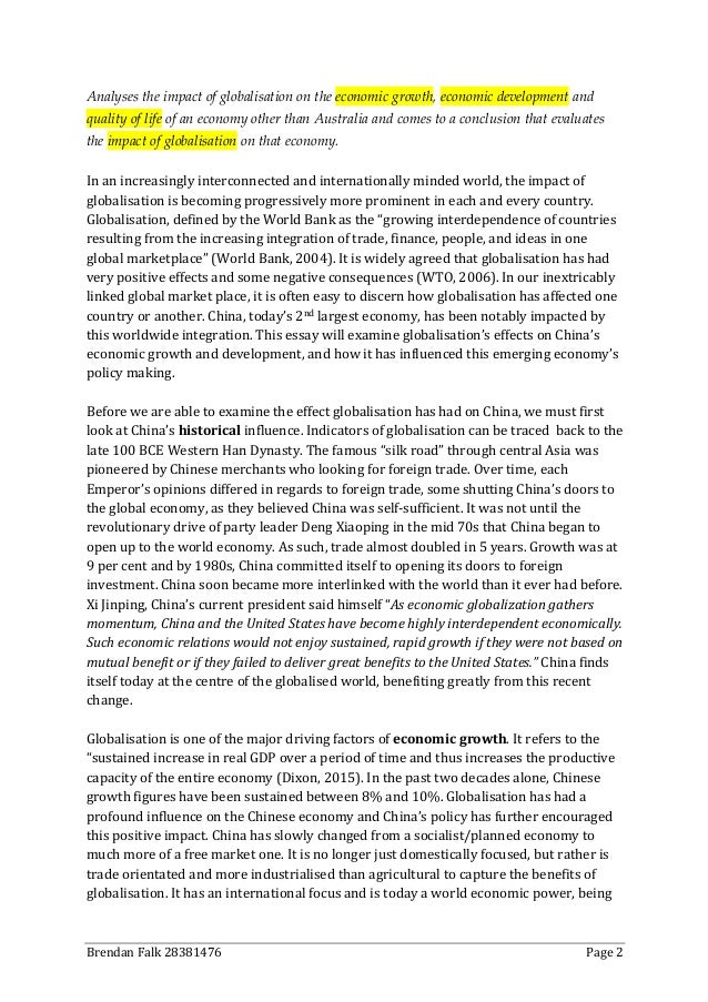 A Sample Globalization Essay