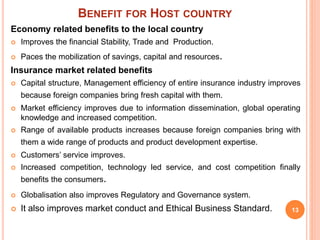BENEFIT FOR HOST COUNTRY
Economy related benefits to the local country
 Improves the financial Stability, Trade and Produ...