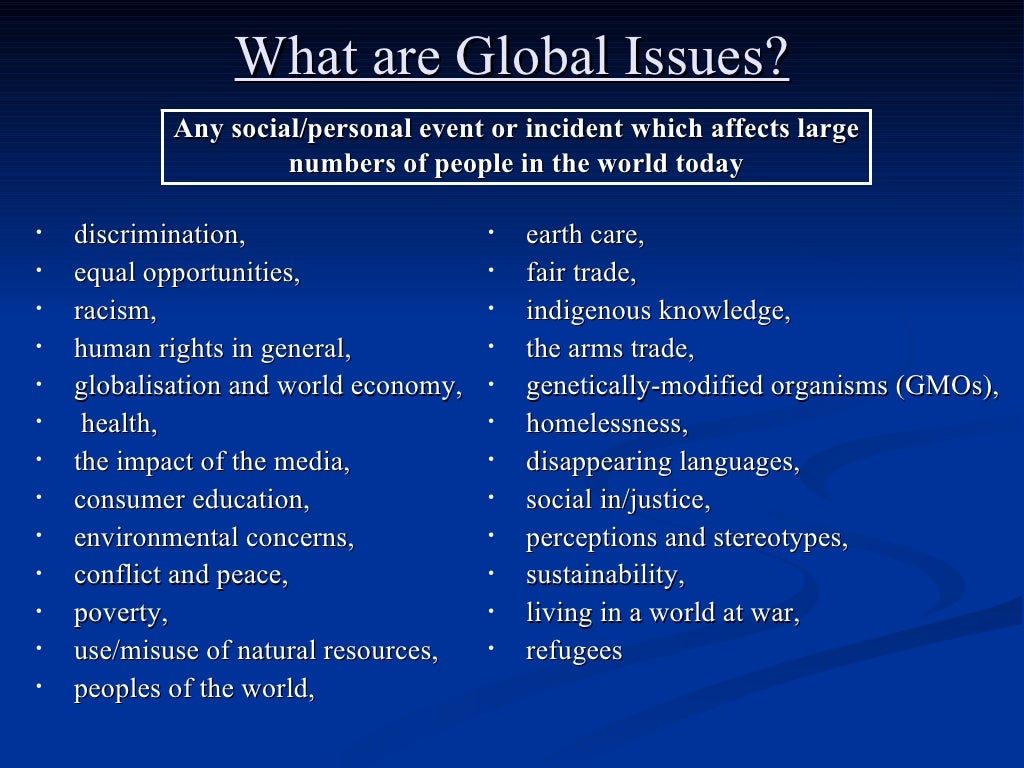 Global Issues Presentation Global Issues Presentation