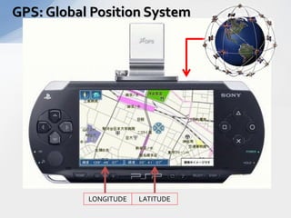 GPS: Global Position System




           LONGITUDE   LATITUDE
 