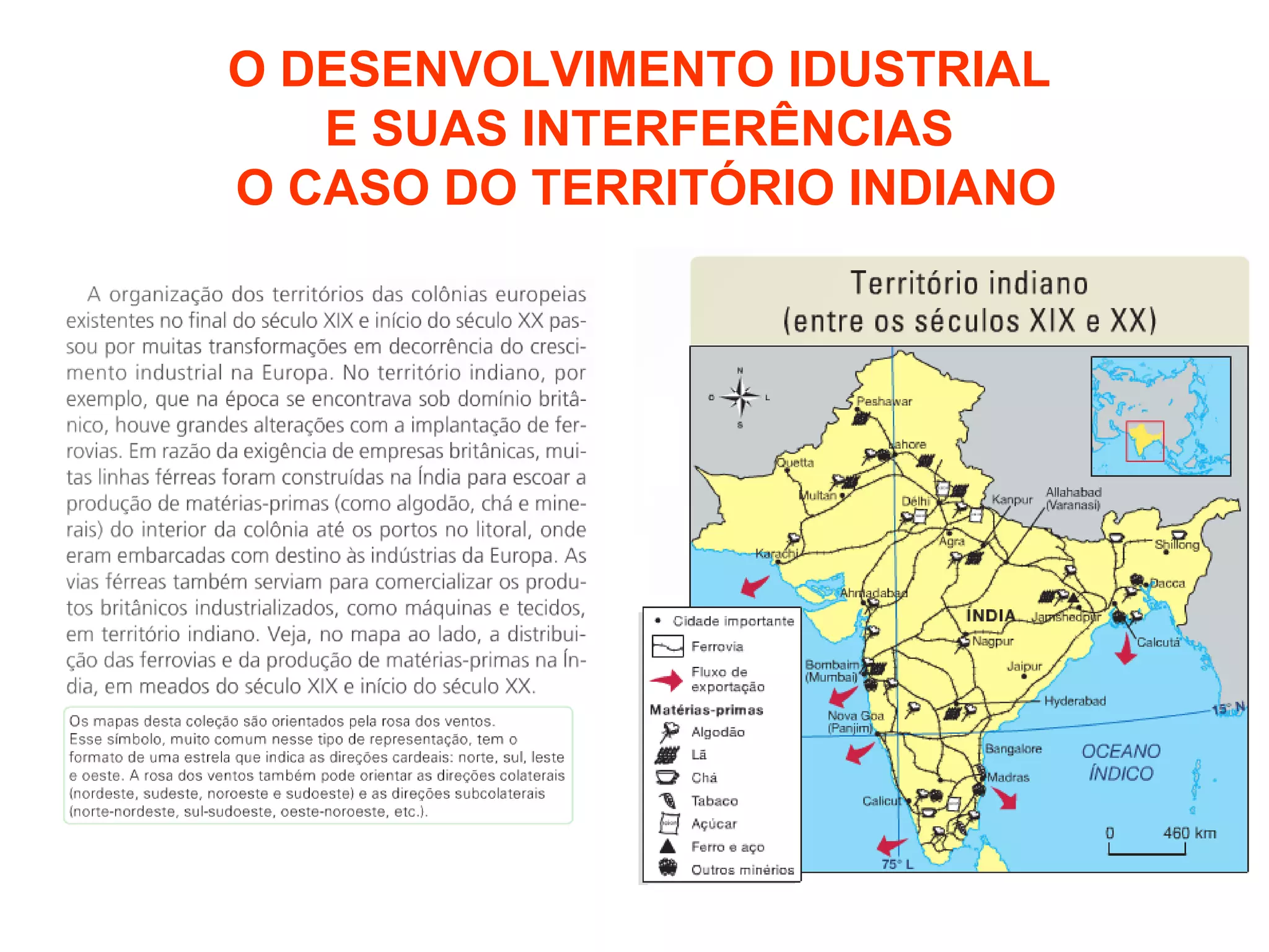 O DESENVOLVIMENTO IDUSTRIAL
E SUAS INTERFERÊNCIAS
O CASO DO TERRITÓRIO INDIANO