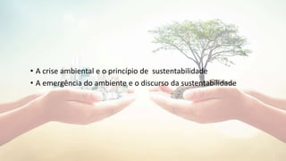 • A crise ambiental e o princípio de sustentabilidade
• A emergência do ambiente e o discurso da sustentabilidade
 
