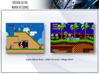 DÉCADA DE 90:
MARIO VS SONIC
Super Mario Bros – SNES VS Sonic –Mega Drive
 
