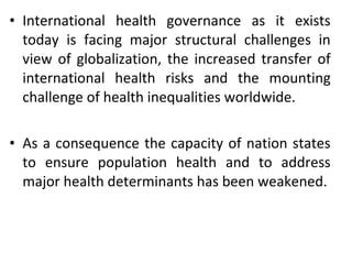 International Health Risks Globalization and International Health | PPT