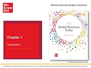 Because learning changes everything.®
Chapter 1
Globalization
naqiewei/DigitalVision Vectors/Getty Images
© 2022 McGraw Hill. All rights reserved. Authorized only for instructor use in the classroom. No reproduction or further distribution permitted without the prior written consent of McGraw Hill.
 