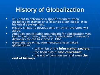 How Globalisation Started Globalization.ppt in international relations | PPT