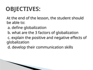 GLOBALIZATION powerpoint presentation ppt | PPTX