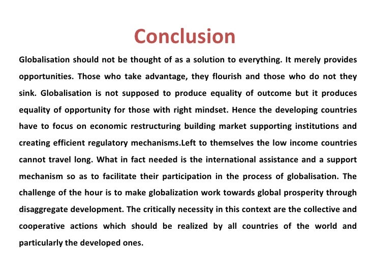 globalization essay conclusion