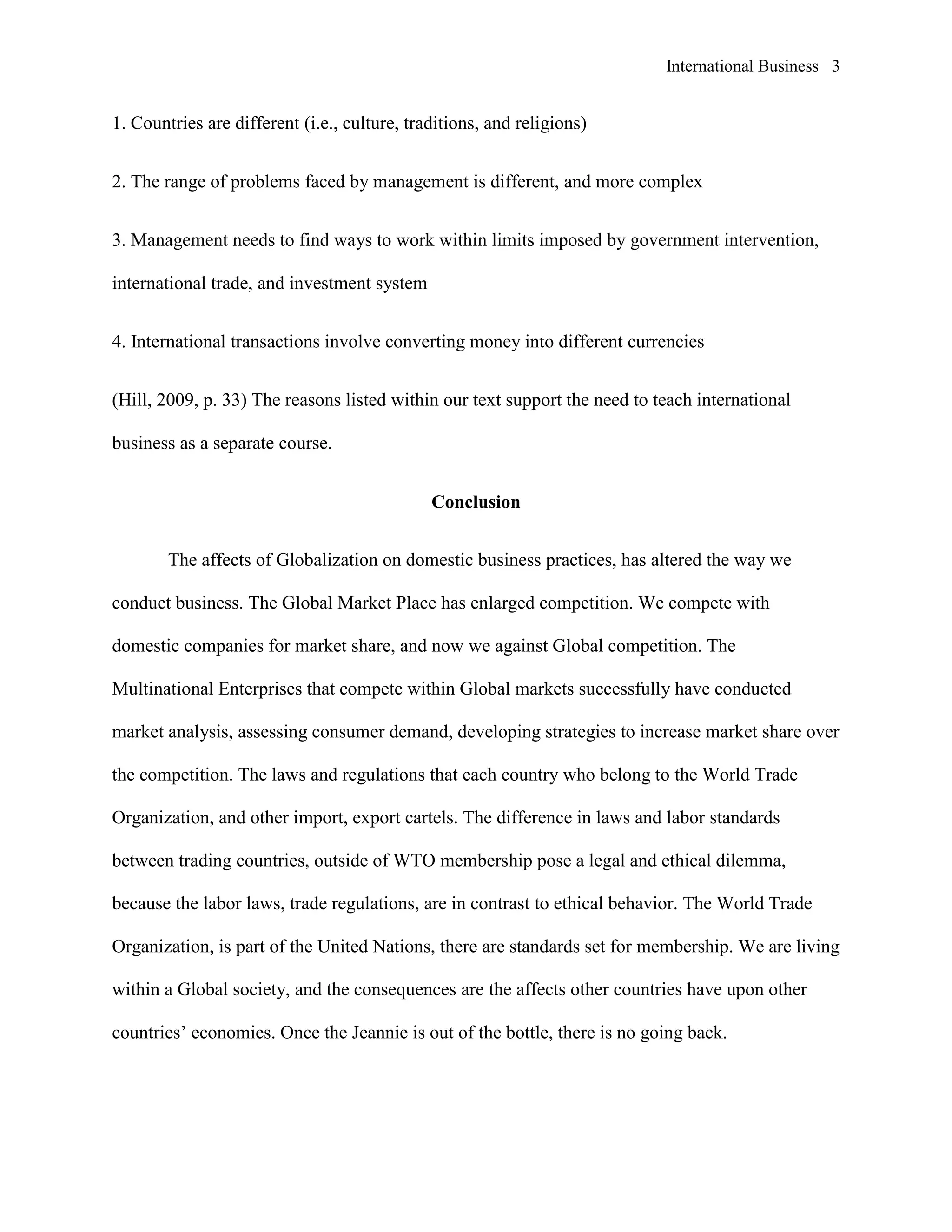 Globalization And Its Affect Upon Domestic Business Practices