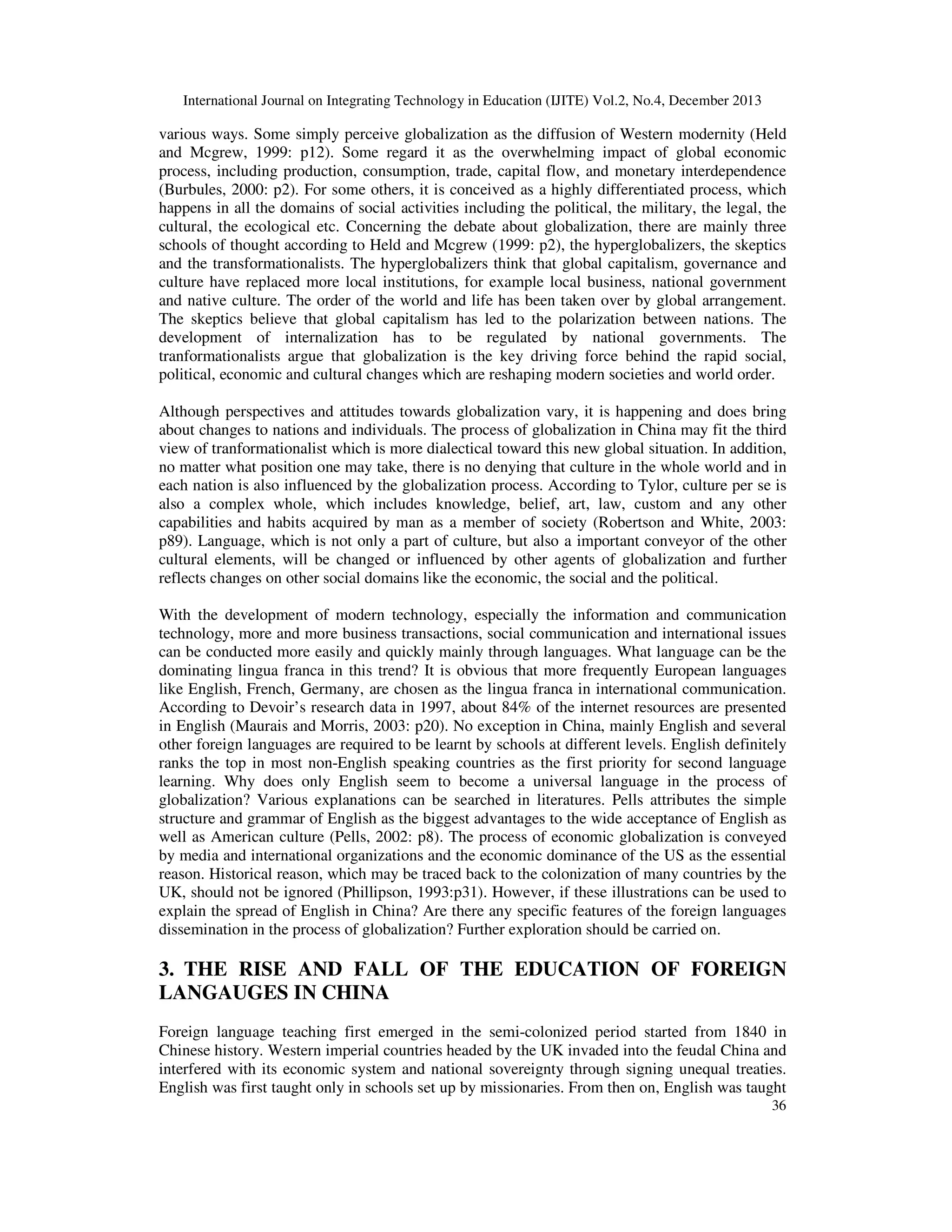 Globalization and language teaching and learning in china | PDF