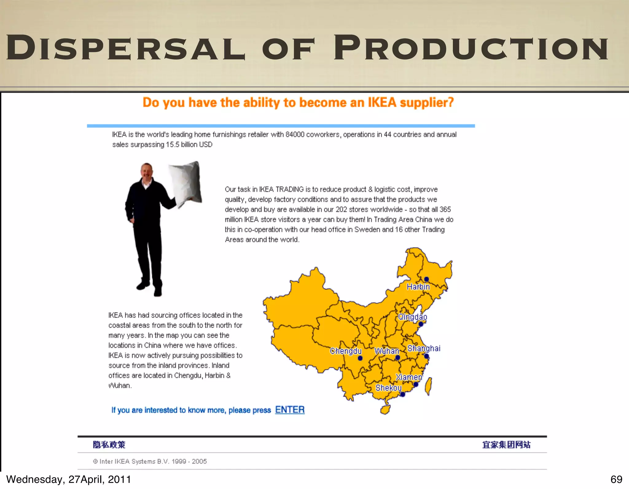 Dispersal of Production




Wednesday, 27April, 2011   69
 