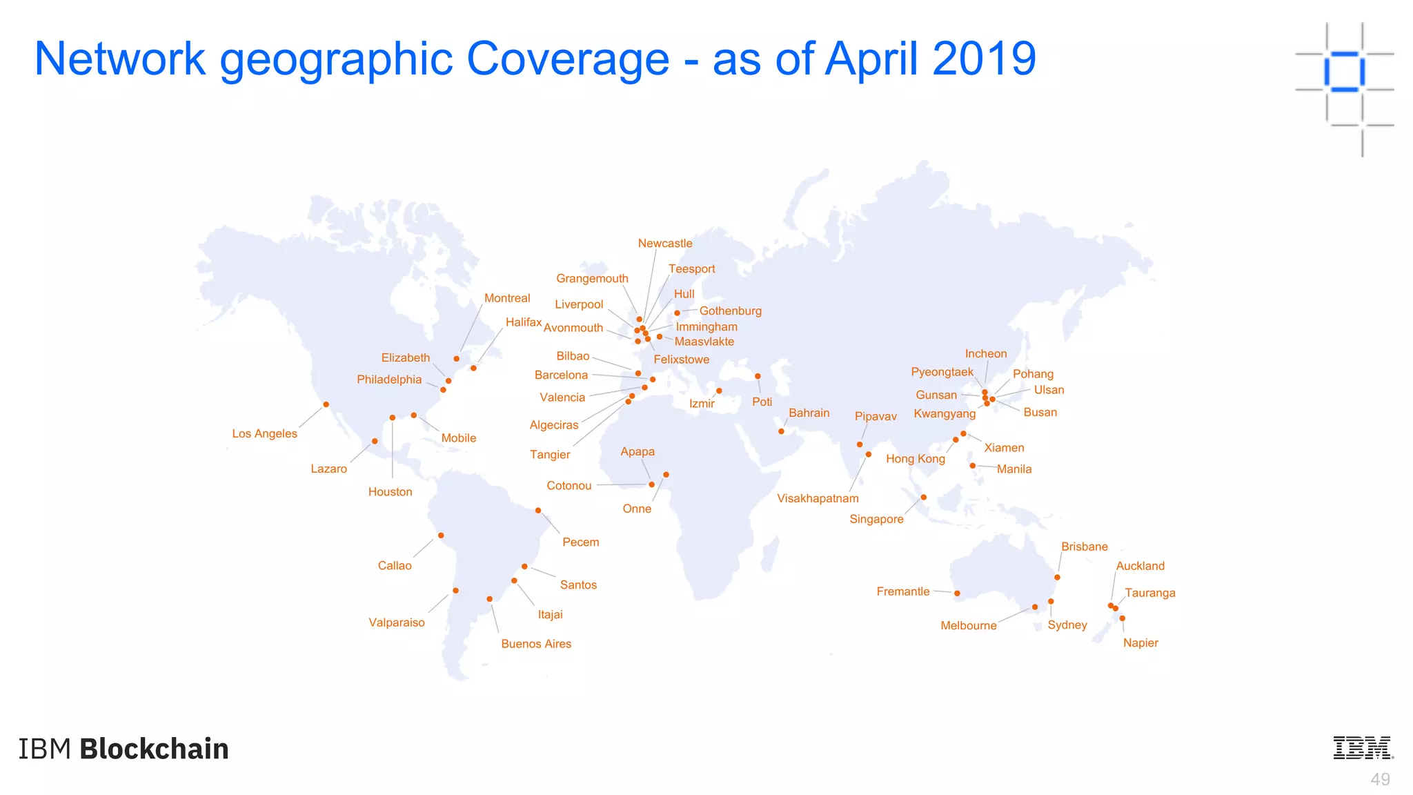 49
Network geographic Coverage - as of April 2019
•
••
•
•
•
•
•
•
••
• •
•
• ••
•••
•
•
•
•
•
••
•
•
•
••
•
•
• •
••
•
••
Los Angeles
Lazaro
Callao
Valparaiso
Montreal
Houston
Mobile
Philadelphia
Halifax
Elizabeth
Buenos Aires
Itajai
Santos
Pecem
Onne
Cotonou
Tangier
•
Algeciras
Valencia
Barcelona
Bilbao
Grangemouth
Liverpool
Avonmouth •
Newcastle
Immingham
Maasvlakte
Felixstowe
•
Izmir
Gothenburg
•
Poti
Bahrain Pipavav
Visakhapatnam
Singapore
Hong Kong
Manila
Fremantle
Melbourne
Brisbane
Auckland
Tauranga
Napier
•
Sydney
••
Pyeongtaek
Gunsan
Kwangyang
Pohang
Incheon
Busan
Ulsan
Apapa
Hull
Teesport
• Xiamen
 