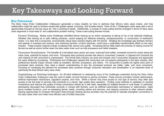 Dairy Value Chain Collaboration Colloquium: After action report and challenger profiles 