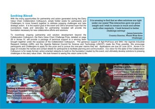 Dairy Value Chain Collaboration Colloquium: After action report and challenger profiles 