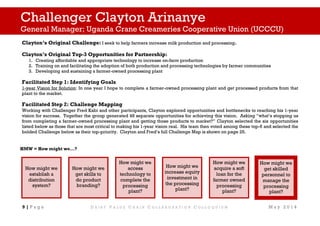 Dairy Value Chain Collaboration Colloquium: After action report and challenger profiles 