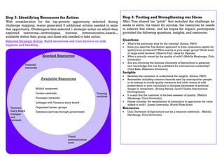 Dairy Value Chain Collaboration Colloquium: After action report and challenger profiles 