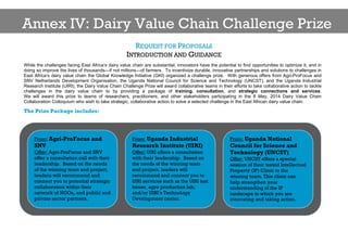 Dairy Value Chain Collaboration Colloquium: After action report and challenger profiles 