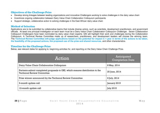Dairy Value Chain Collaboration Colloquium: After action report and challenger profiles 