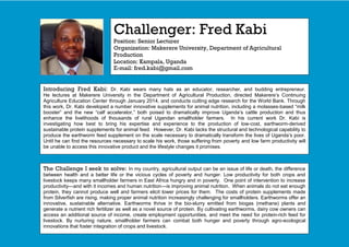 Dairy Value Chain Collaboration Colloquium: After action report and challenger profiles 