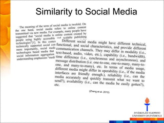 Similarity to Social Media
 