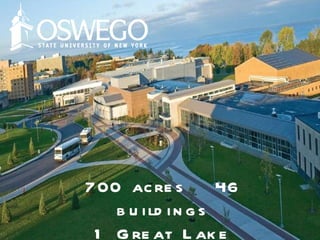 700 acres  46 buildings 1 Great Lake 