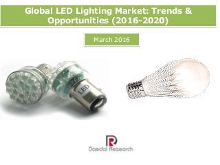 Global LED Lighting Market: Trends &
Opportunities (2016-2020)
March 2016
 