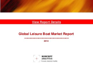 Global Leisure Boat Market Report
-----------------------------------------
2014
View Report Details
 