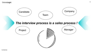 4
Conﬁdential
The interview process is a sales process !
Candidate Company
Project
Team
Manager
 