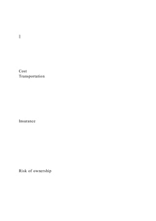 ||
Cost
Transportation
Insurance
Risk of ownership
 