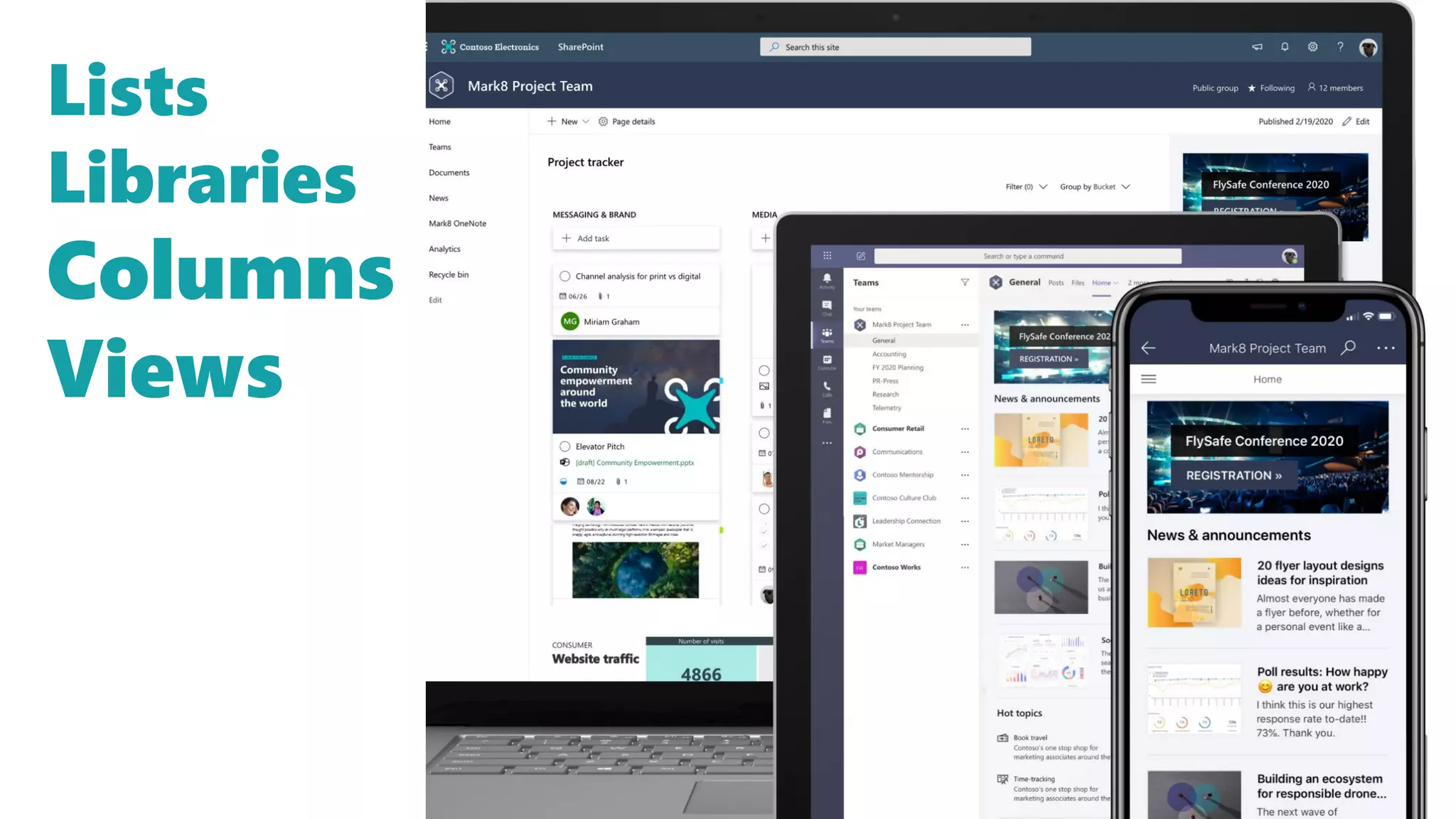 Lists
Libraries
Columns
Views
 