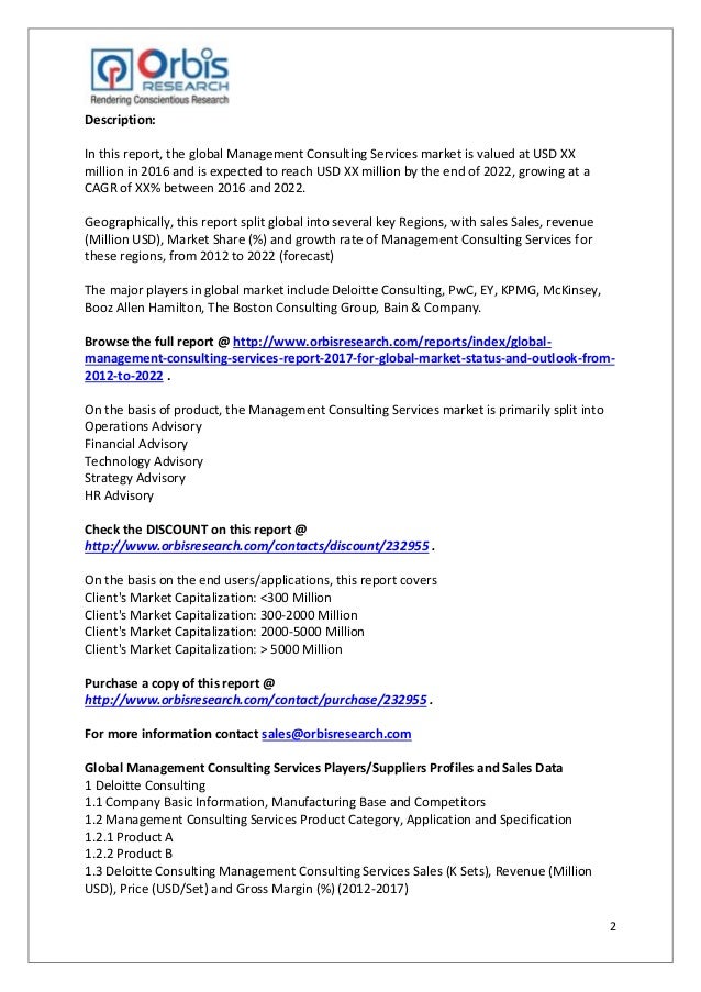 Management Consulting Services : Global management consulting services industry Management Consulting Services : Global management consulting services industry